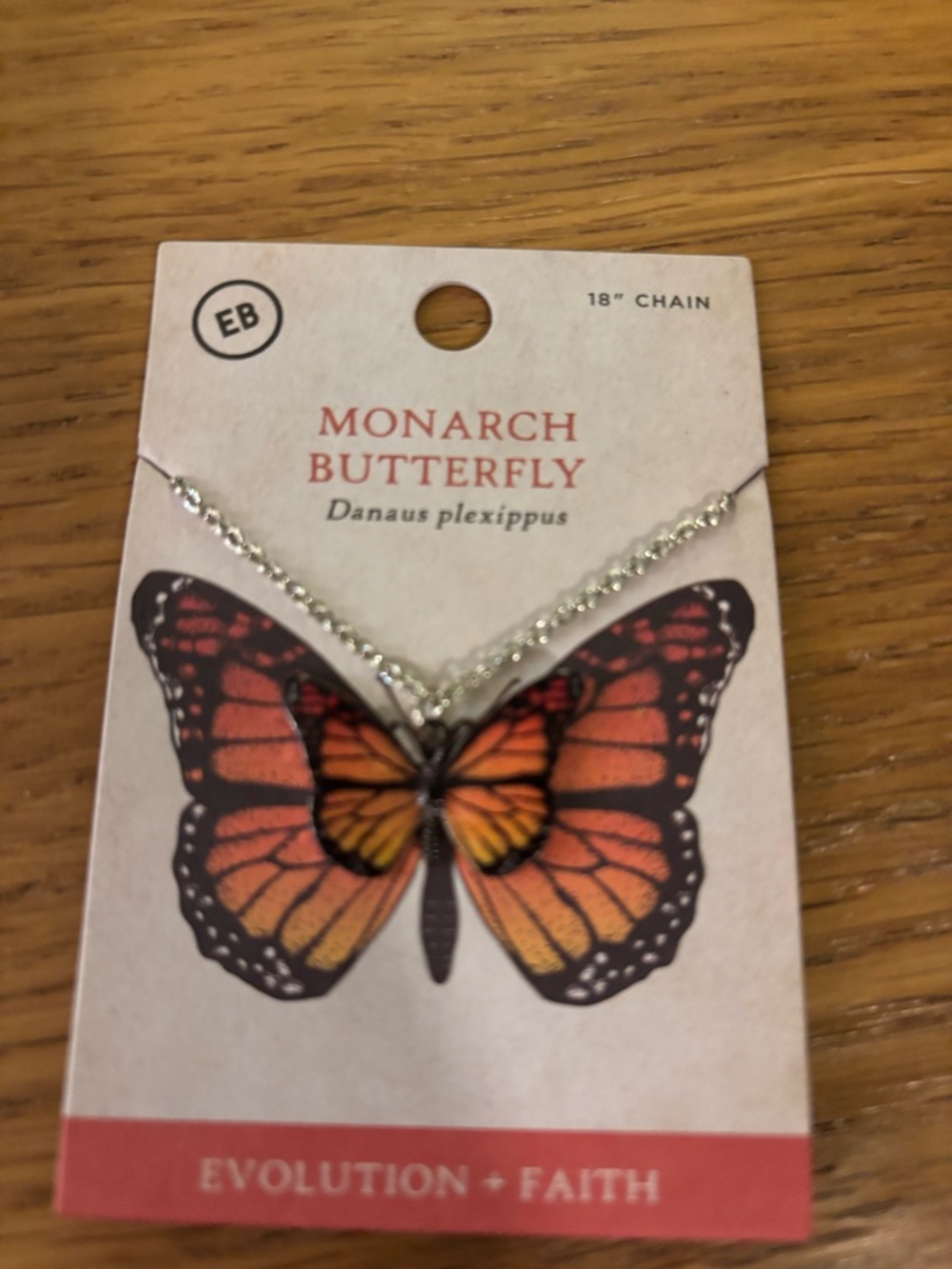 Earthbound Trading Company Monarch Butterfly Necklace pendant 18-inch chain NEW - Picture 4 of 7